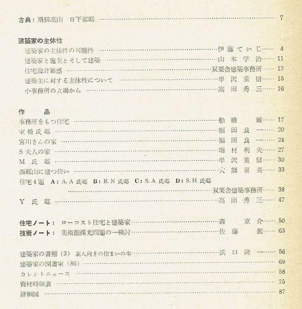 建築文化1957年6月号｜住宅特集: 船橋巌・福田良一・大熊喜英・高田秀