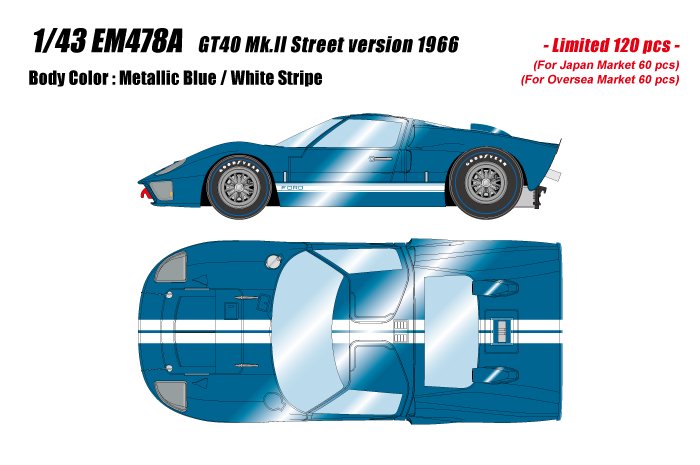 アイドロン】 1/43 GT40 Mk.2 ストリートバージョン 1966 メタリック