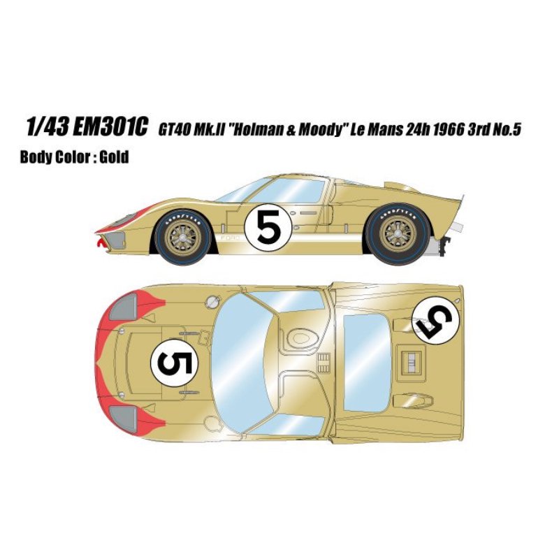 スパーク】 1/43 Ford GT40 No.8 24H ルマン 1968W. Mairesse 