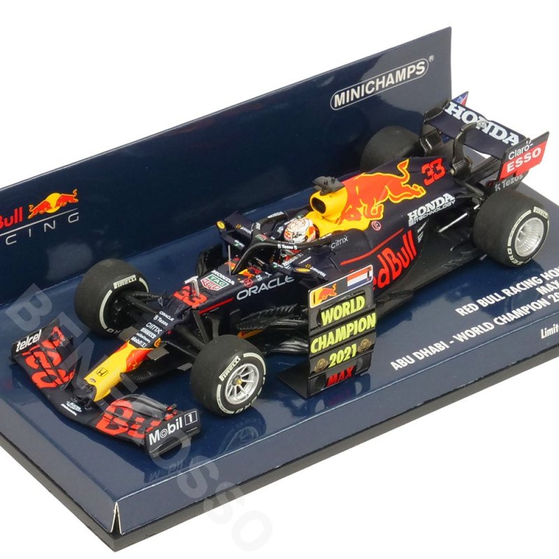 ミニチャンプス】 1/43 レッドブル レーシング ホンダRB16B マックス・フェルスタッペンアブダビGP 2021 ウィナー ワールドチャンピオン  ピットボード付[410212333]