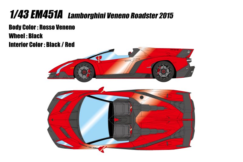 メイクアップ EIDOLON 1/43 Lamborghini Veneno Roadster 2015 ロッソヴェネーノ EM451A 