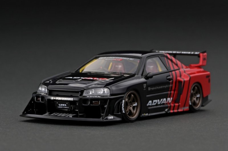 【イグニッションモデル】 1/43 LB-ER34 Super Silhouette SKYLINE Black/Red ★生産予定数：100pcs  [IG2850]