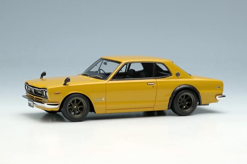 【ヴィジョン】 1/43 日産 スカイライン(ハコスカ) 2000 GT-R (KPGC10) 1971 (RSワタナベ 8スポークホイール)  サファリゴールド [VM242C] - ミニカーショップ　ロビンソン!!