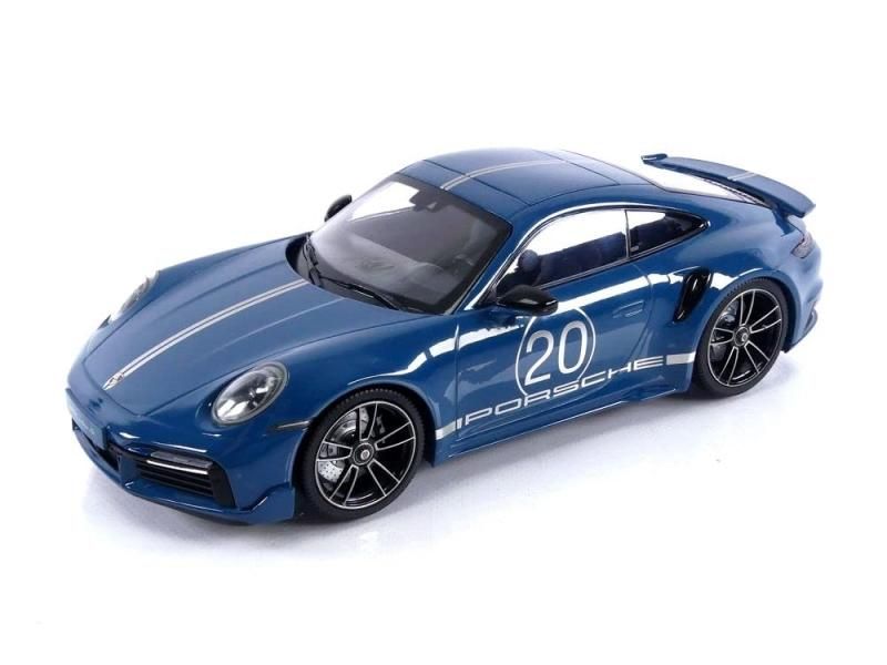 【ミニチャンプス】 1/18 ポルシェ 911 (992) ターボ S クーペ スポーツ デザイン 2021　ブルー  ■開閉機構無し[155069170] - ミニカーショップ　ロビンソン!!