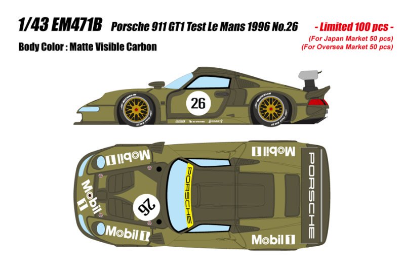 アイドロン】 1/43 ポルシェ 911 GT1 ルマン24時間 テスト 1996 No,26