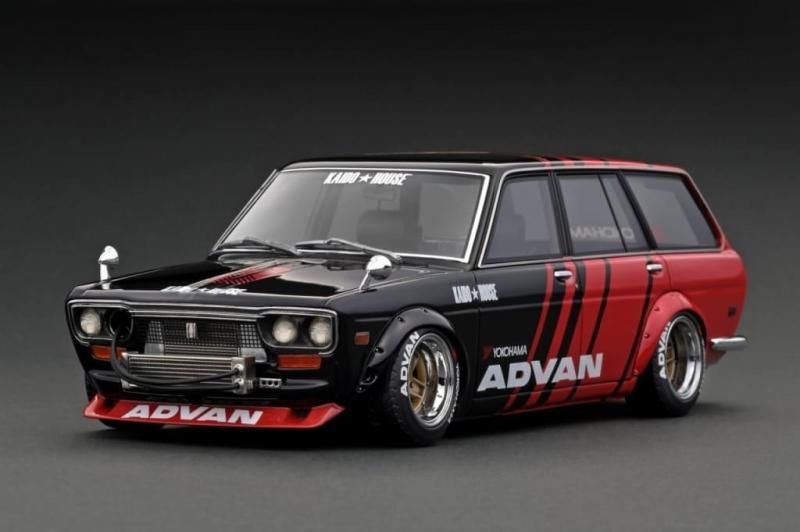 【 イグニッションモデル】 1/18 Datsun BLUEBIRD (510) WAGON BLACK/RED [IG3149]