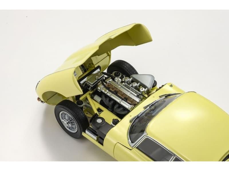 ミニカー　1/18 ジャガー Eタイプ(ペールプリムローズ) [KS08954LY] 京商】 1/18 ジャガー Eタイプ (ペールプリムローズ)(ライト
