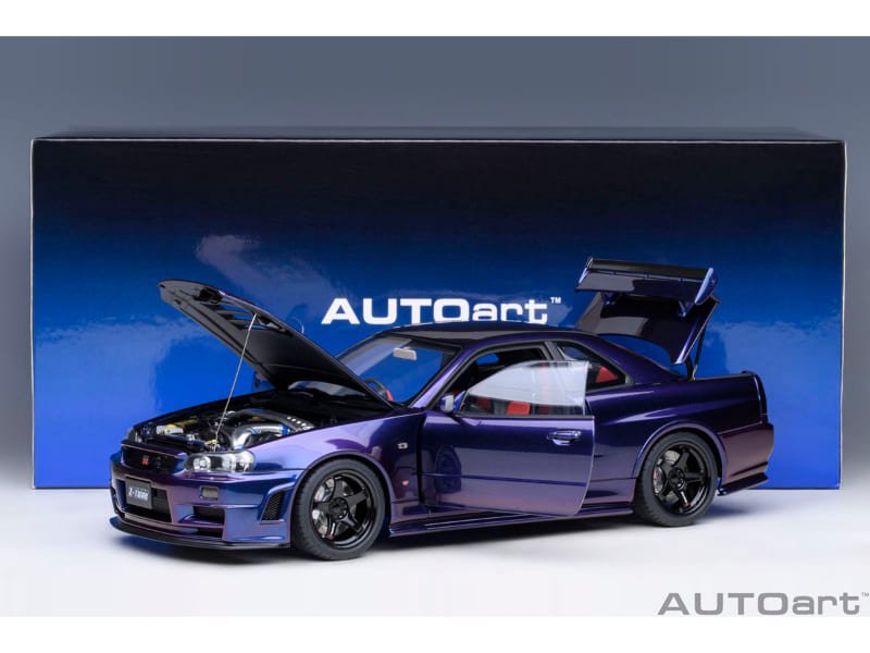 オートアート】 1/18 ニスモ R34 GT-R Z-tune （ミッドナイトパープルⅢ）  [77464]・ミニカー通販専門店ミニカーショップロビンソンから送料無料でお届けします。