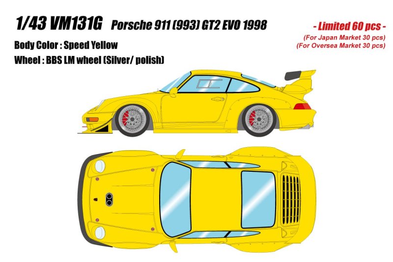 予約）【アイドロン】 1/43 ポルシェ 911 (993) GT2 EVO 1998 スピード 