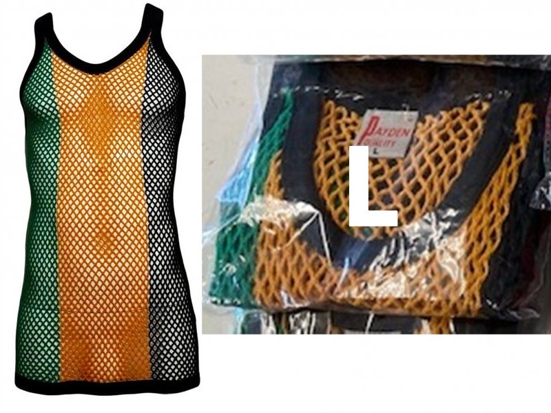アミシャツ通販 ジャマイカカラーの網シャツ Lサイズ レゲエマート Reggae Mart
