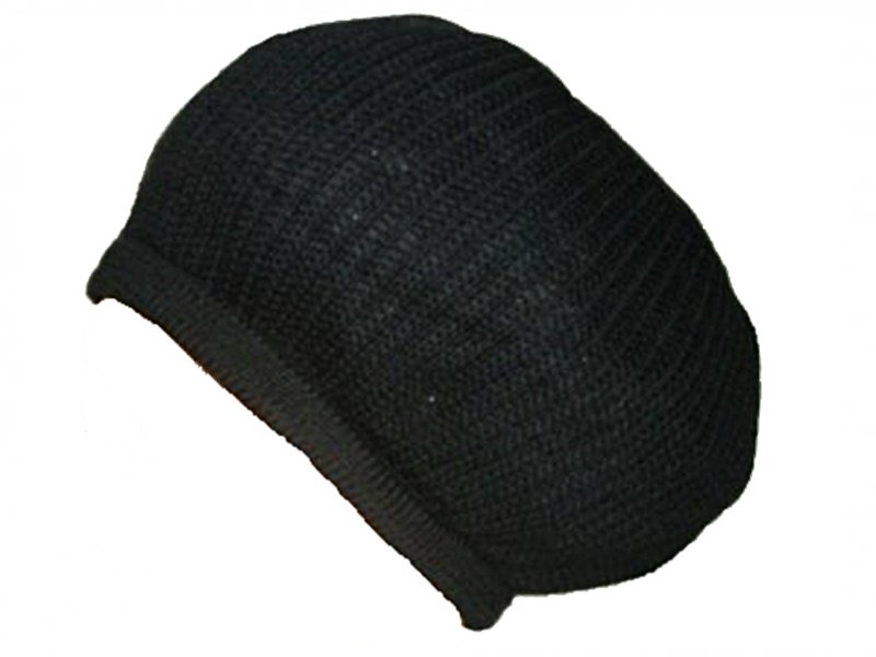 レゲエファッション ショッピング ドレッド用つば無し帽子 タム帽 黒 