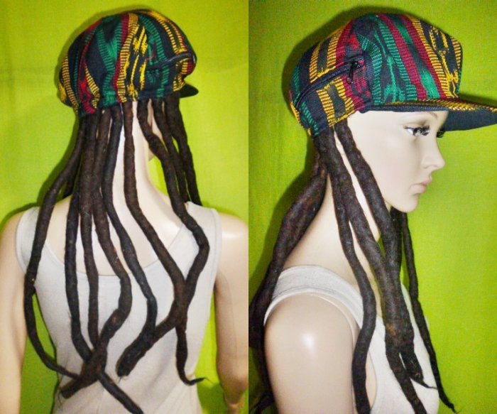 仮装用・コスプレ小物 フェイク・ドレッドヘア付帽子 BOB MARLEY風